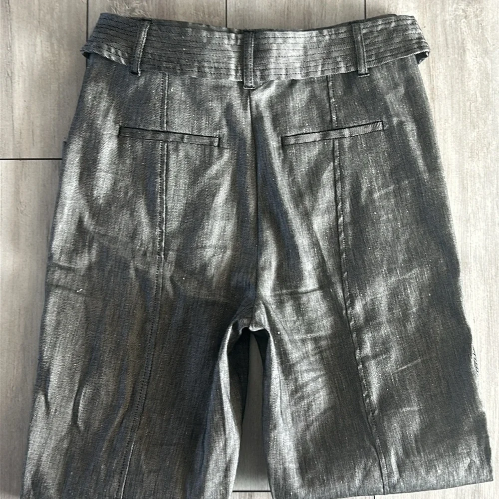 WHBM linen blend tapered ankle pants size 4 gray